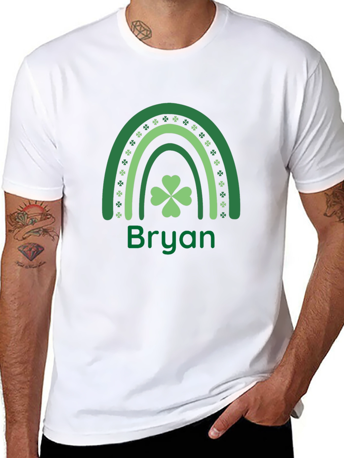 St. Patricks Day Bryan Rainbow Shamrock T-Shirt