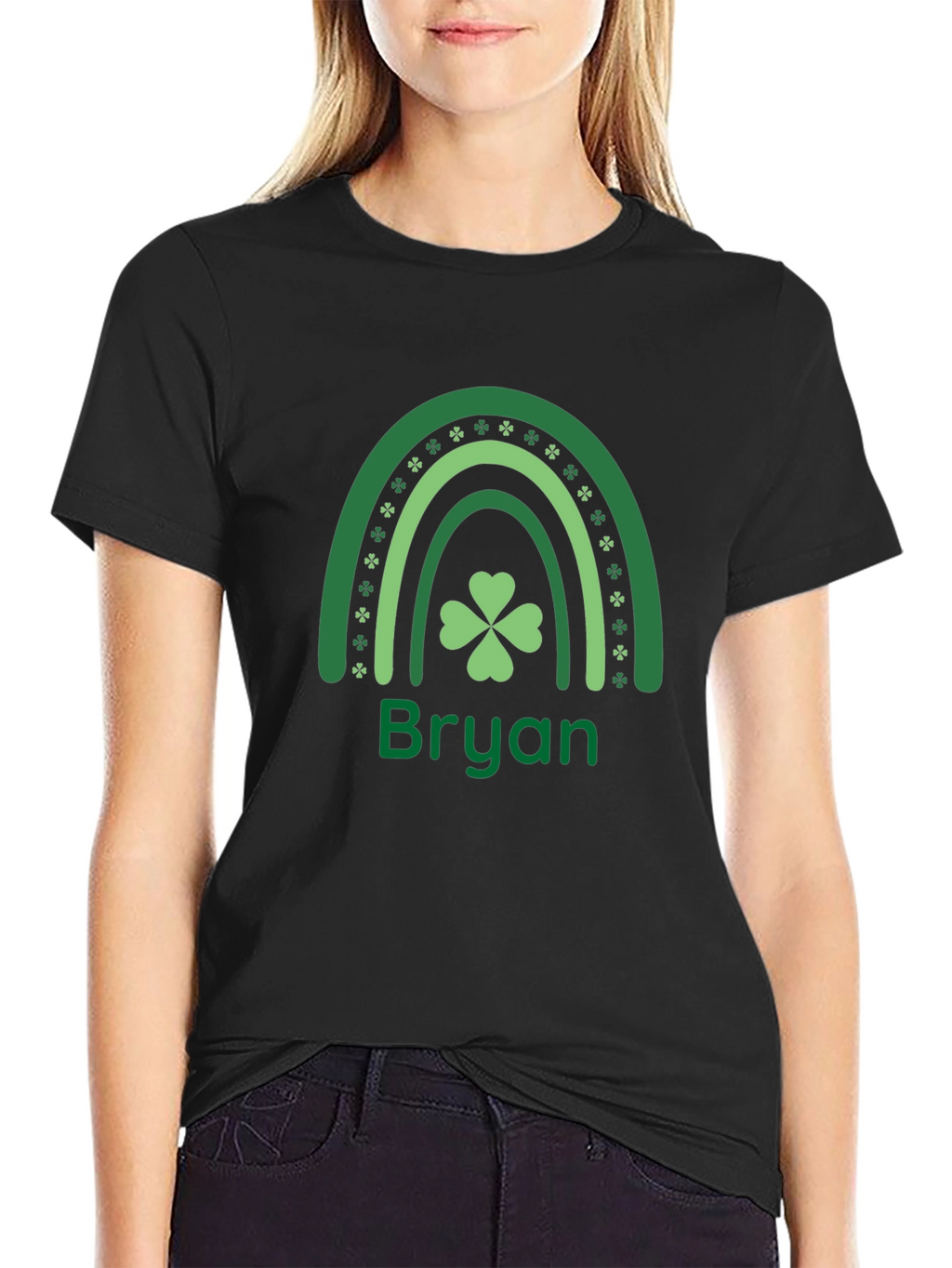 St. Patricks Day Bryan Rainbow Shamrock T-Shirt