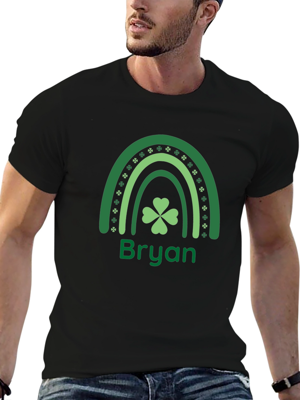 St. Patricks Day Bryan Rainbow Shamrock T-Shirt