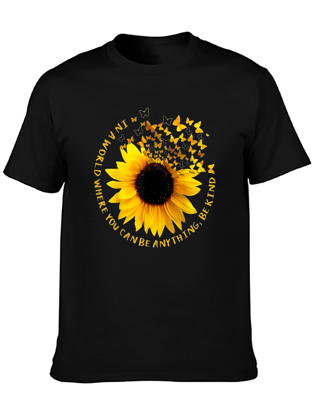 Sunflower Butterfly Be Kind T-Shirt