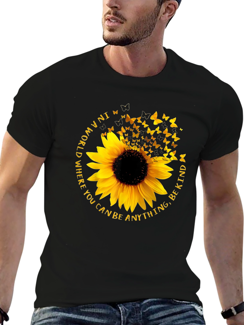Sunflower Butterfly Be Kind T-Shirt