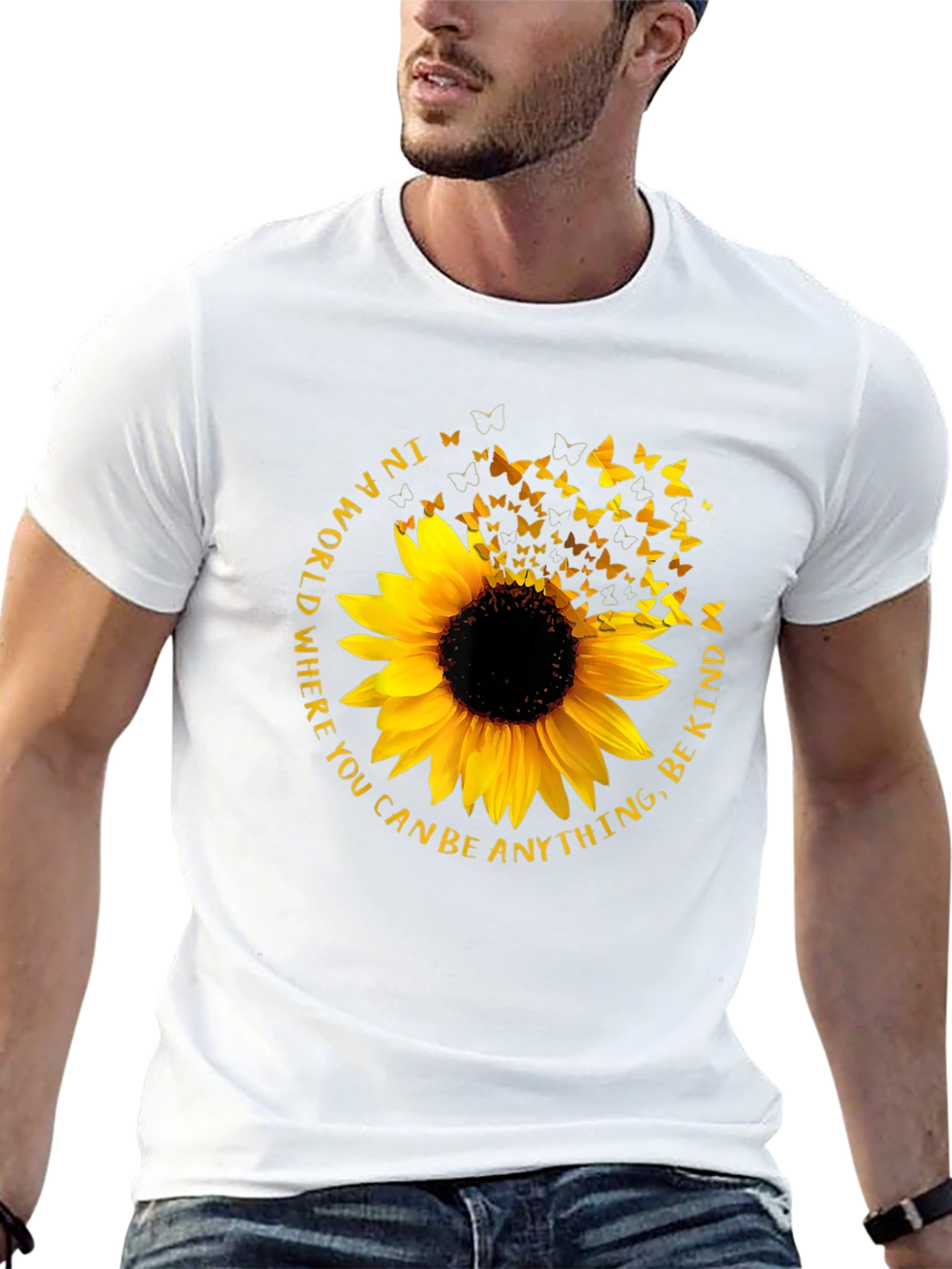 Sunflower Butterfly Be Kind T-Shirt