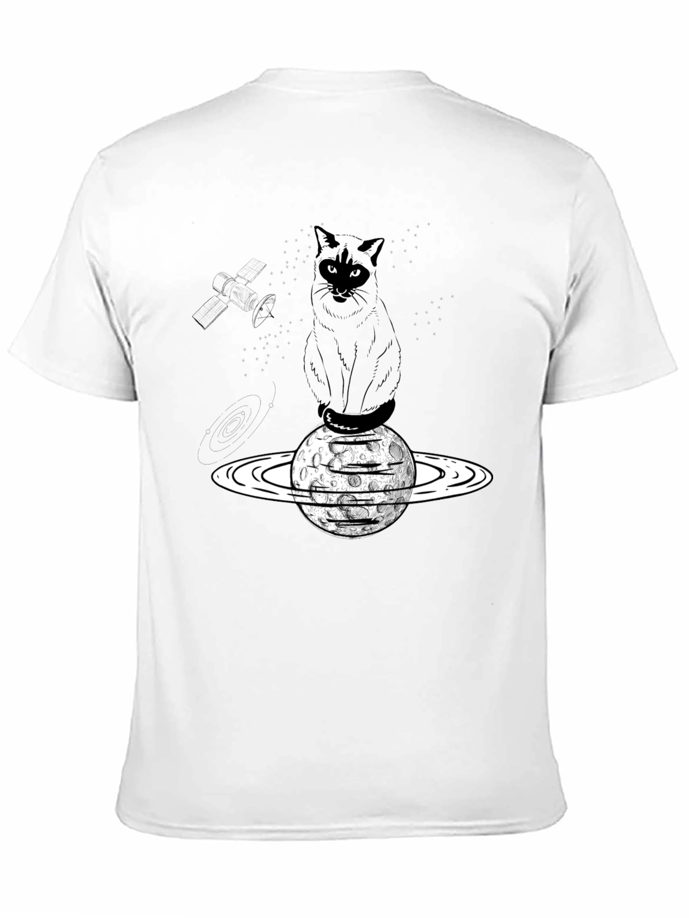 Cosmic Cat T-Shirt - Black Cotton Blend