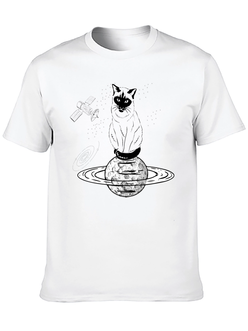 Cosmic Cat T-Shirt - Black Cotton Blend