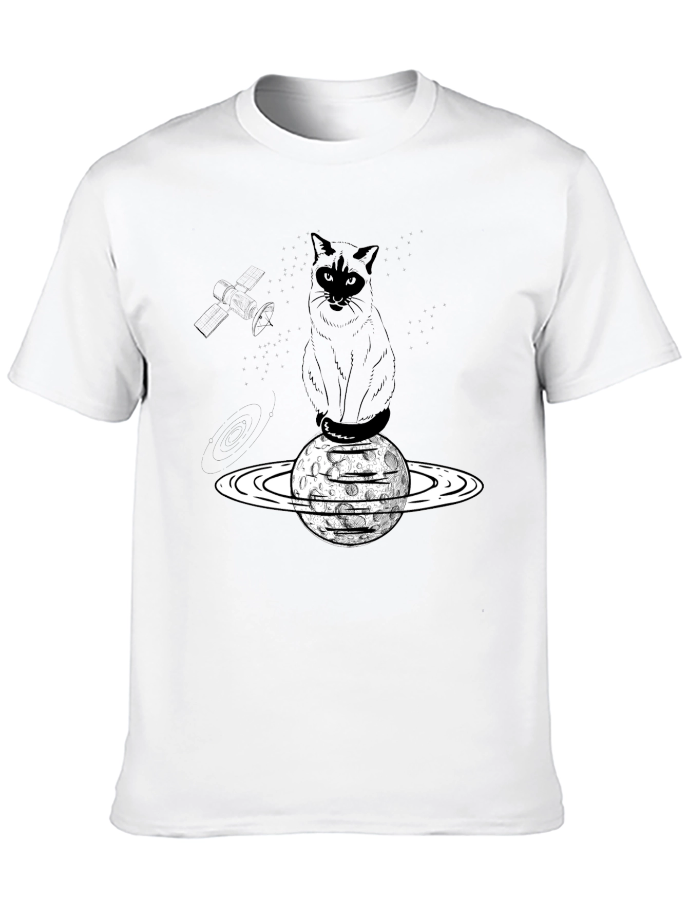Cosmic Cat T-Shirt - Black Cotton Blend