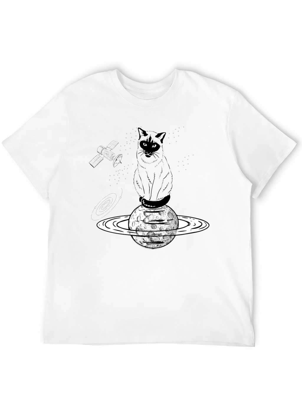 Cosmic Cat T-Shirt - Black Cotton Blend