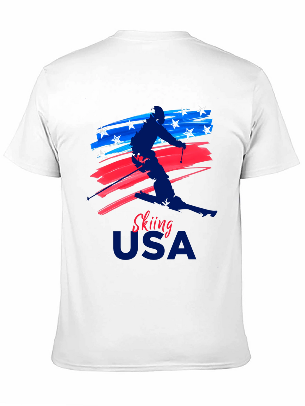 Skiing USA Patriotic Graphic Tee