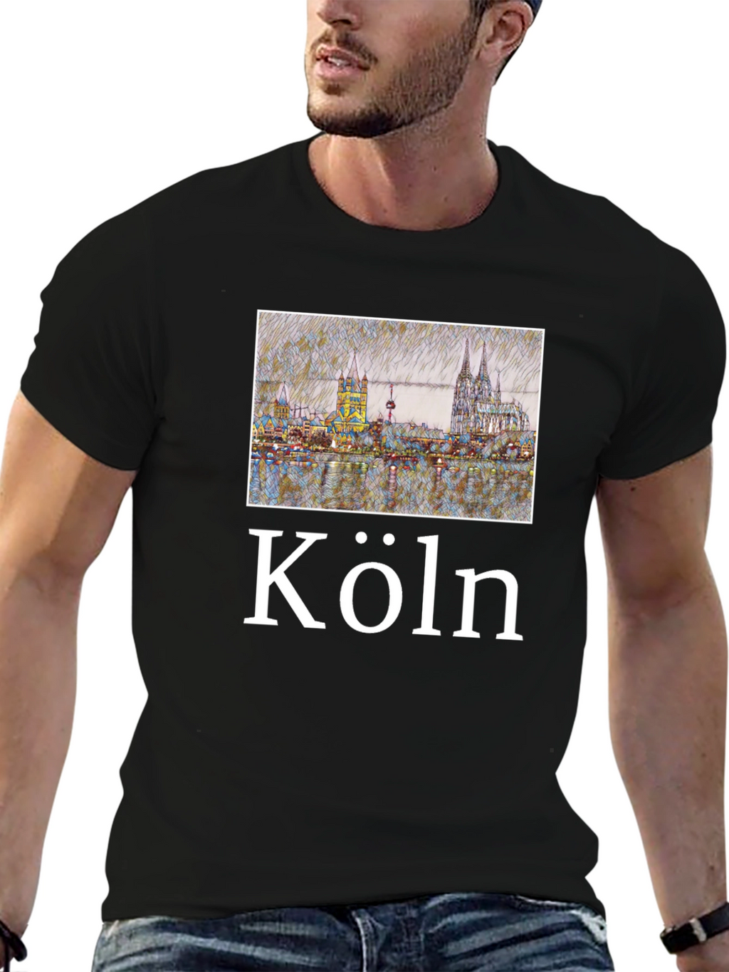 Köln Skyline Black T-Shirt