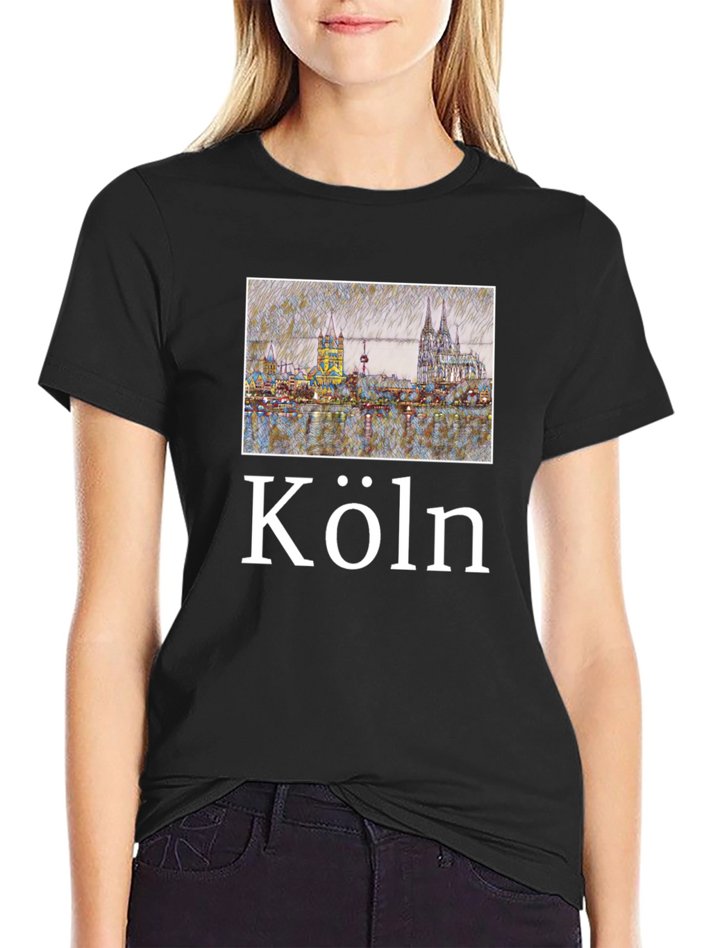 Köln Skyline Black T-Shirt