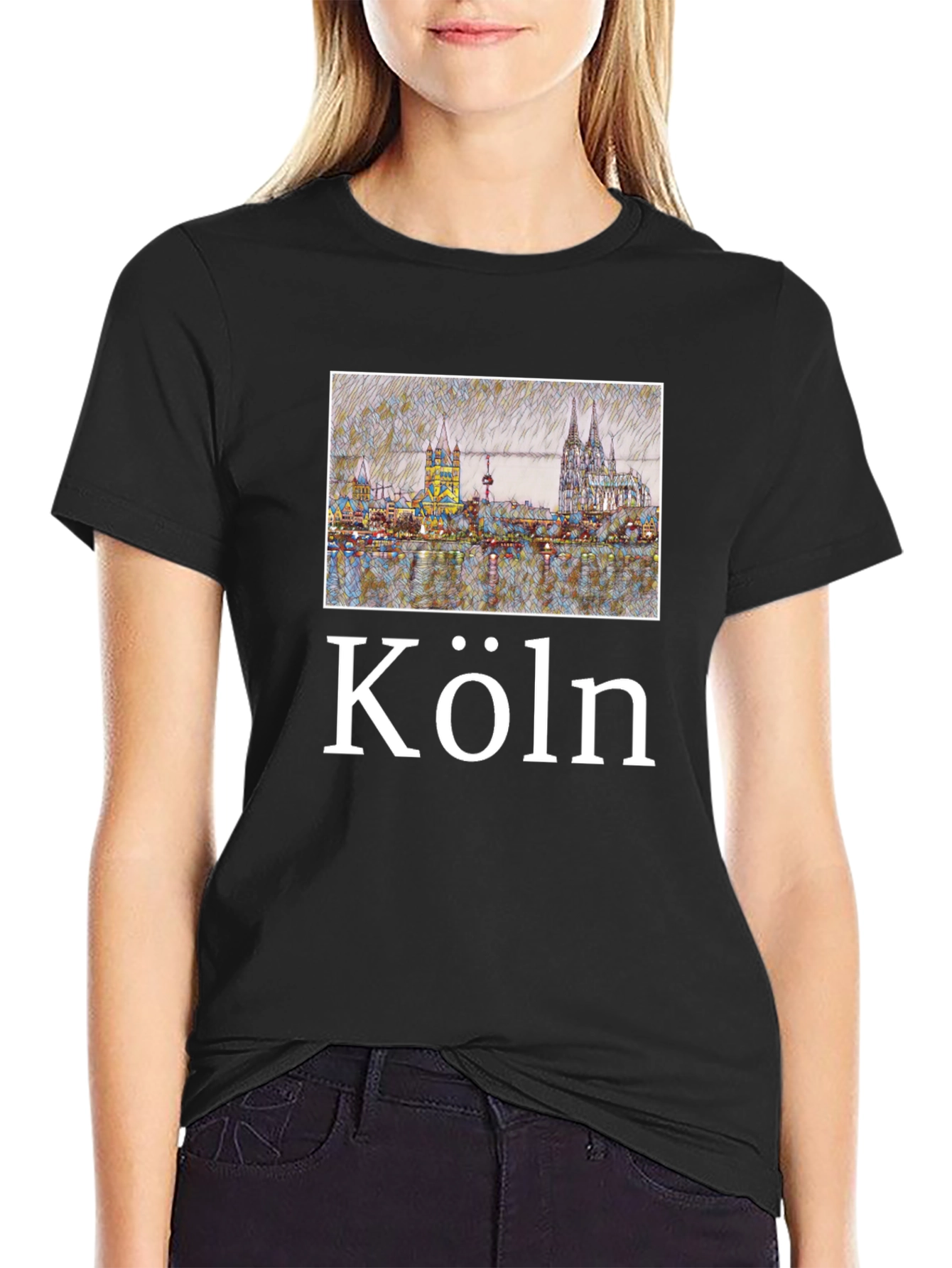Köln Skyline Black T-Shirt