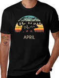 Mama Bear April T-Shirt - Mountain Sunset Design