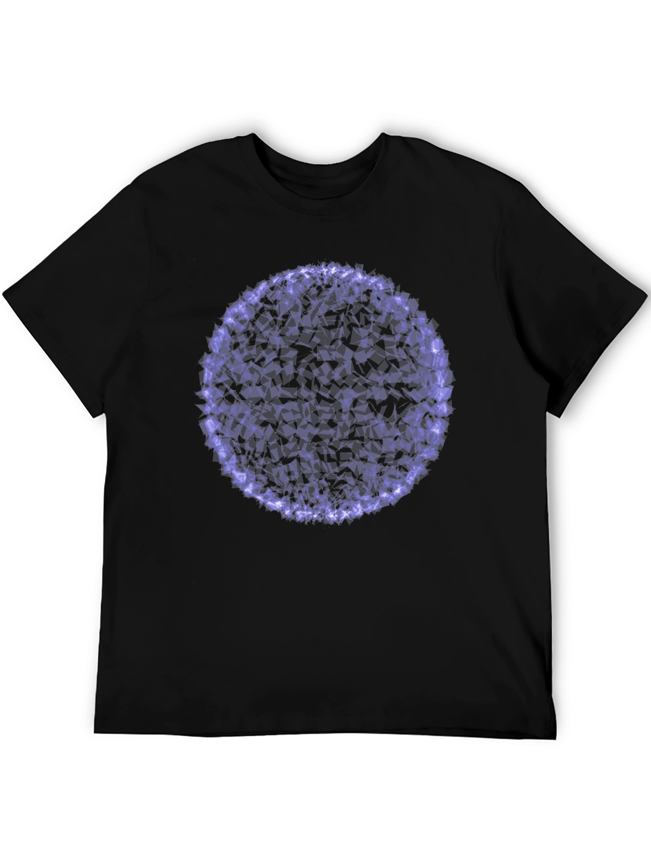 Abstract Purple Circle Graphic Black T-Shirt