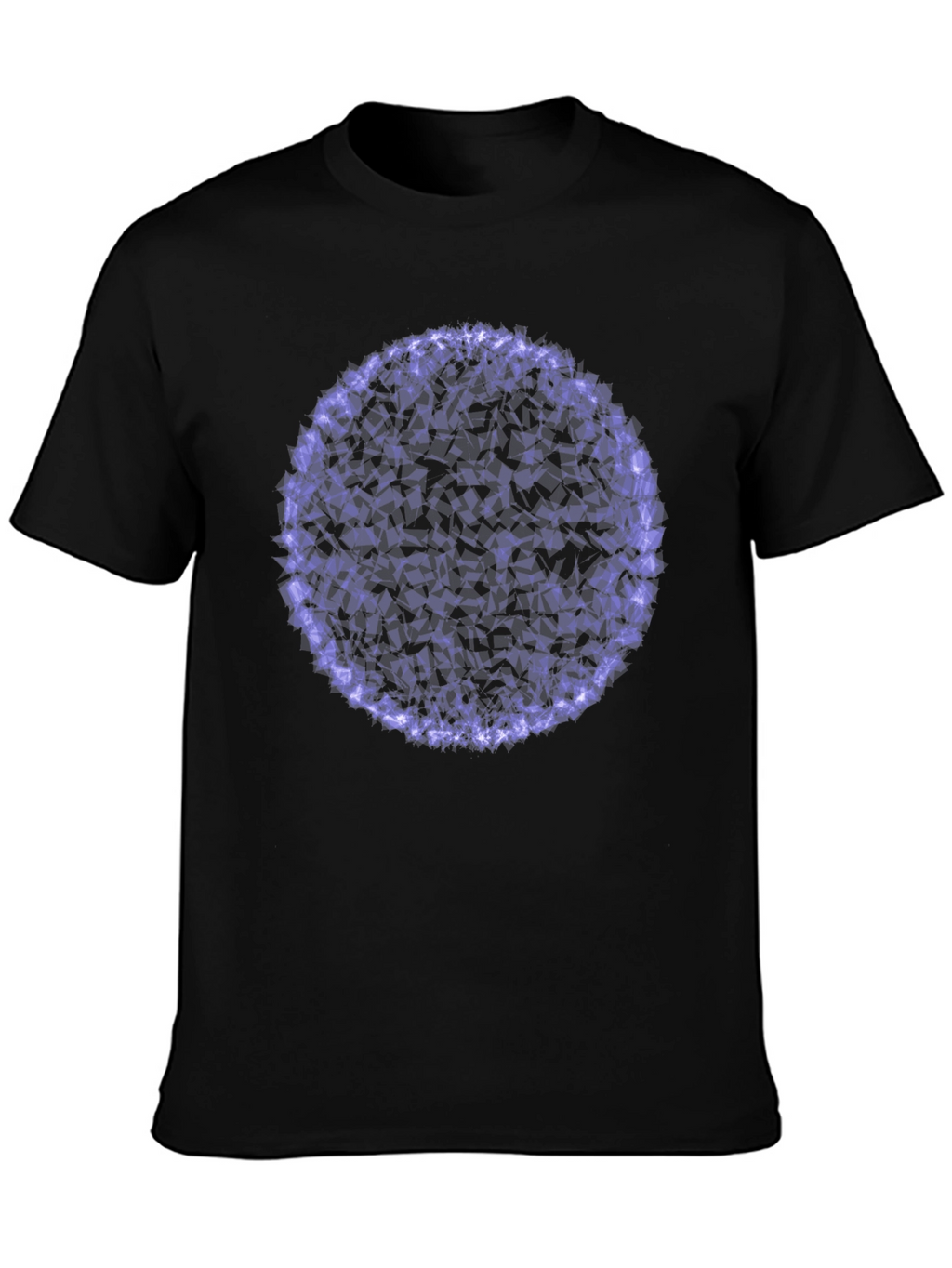 Abstract Purple Circle Graphic Black T-Shirt