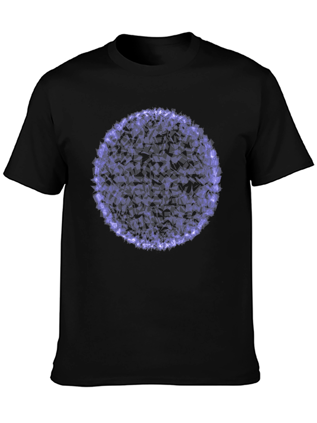 Abstract Purple Circle Graphic Black T-Shirt