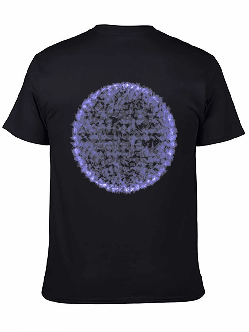 Abstract Purple Circle Graphic Black T-Shirt