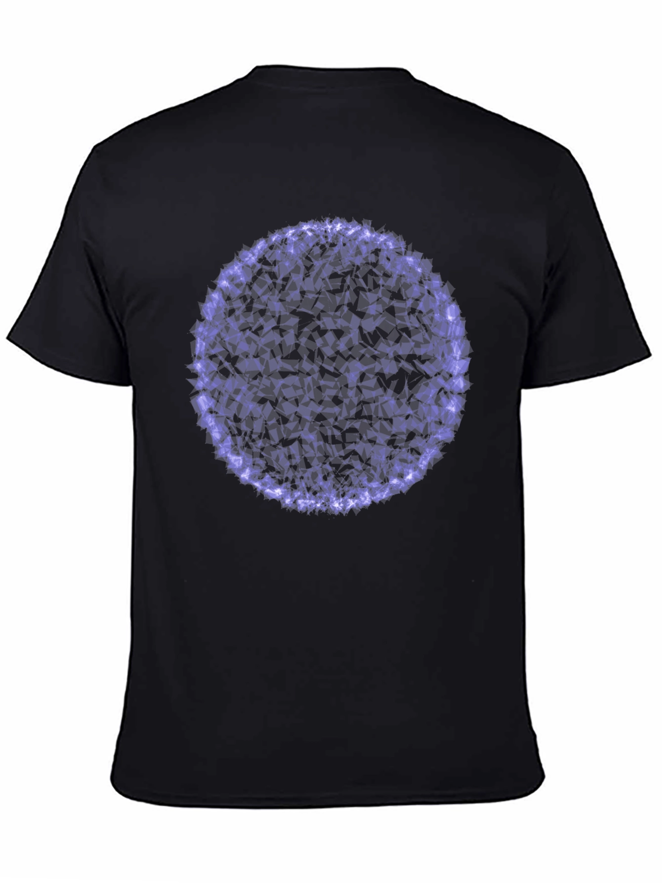 Abstract Purple Circle Graphic Black T-Shirt
