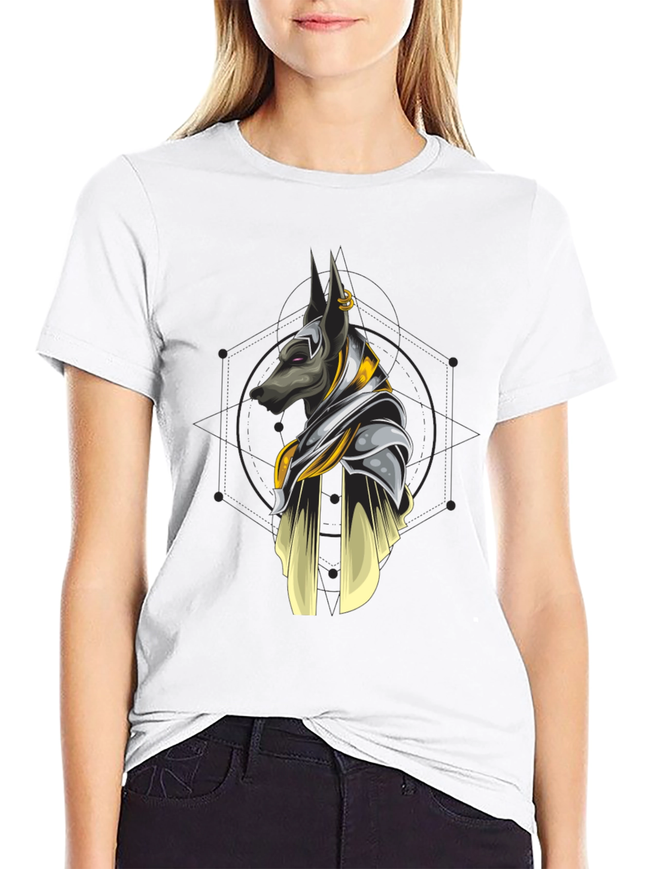 Anubis Graphic Print Black T-Shirt