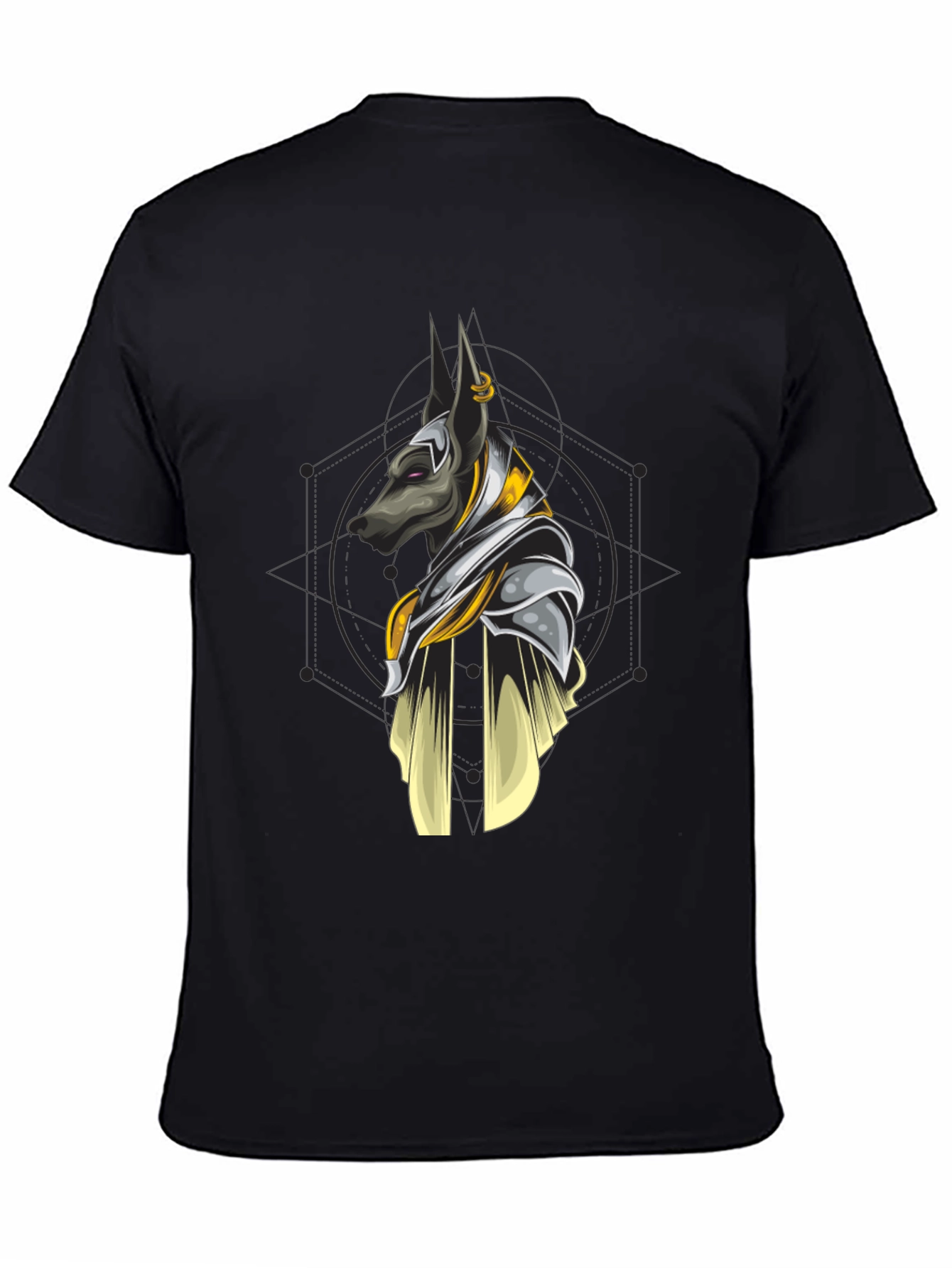 Anubis Graphic Print Black T-Shirt