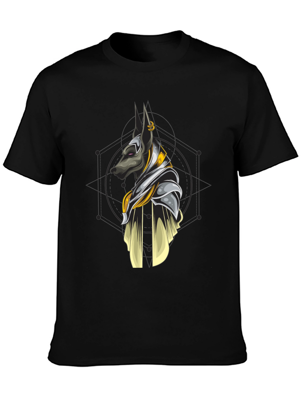 Anubis Graphic Print Black T-Shirt