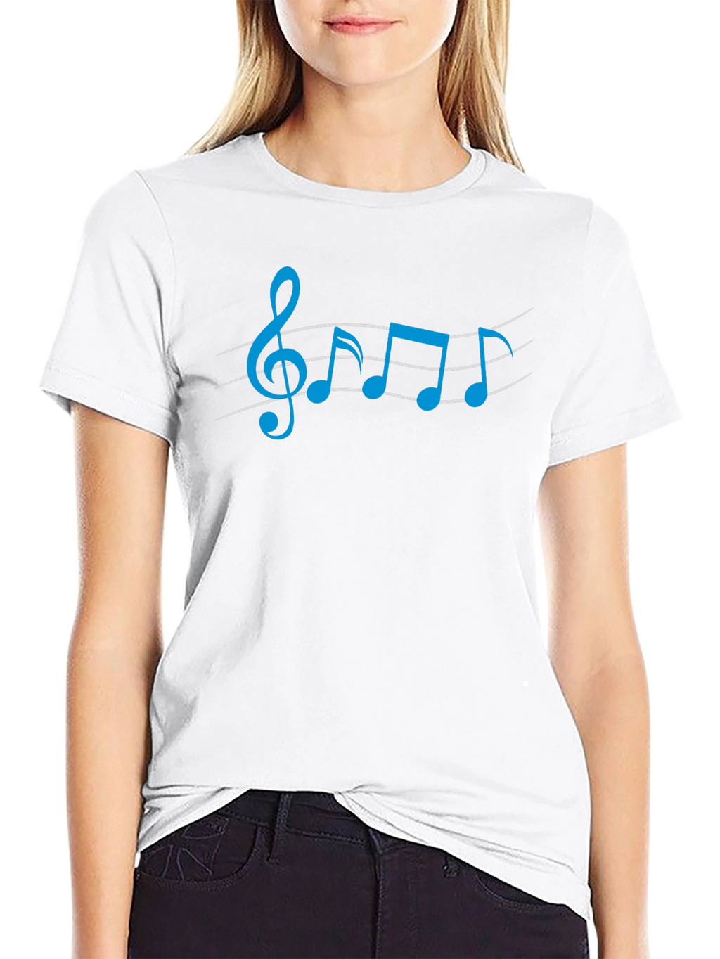 Musical Note Graphic Tee - Black Cotton Shirt