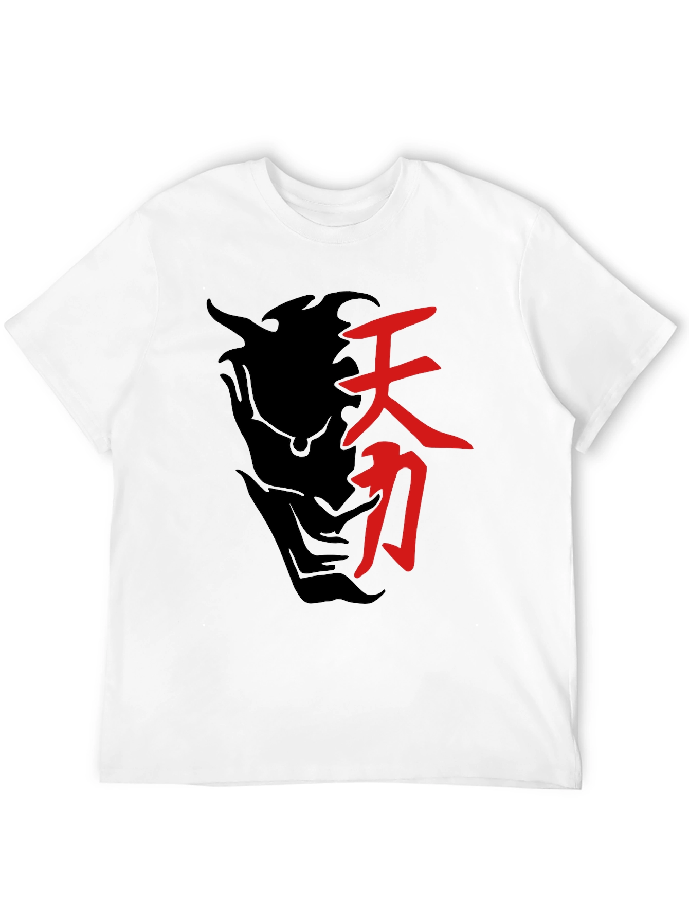 Black T-Shirt with Japanese Symbol Graphic