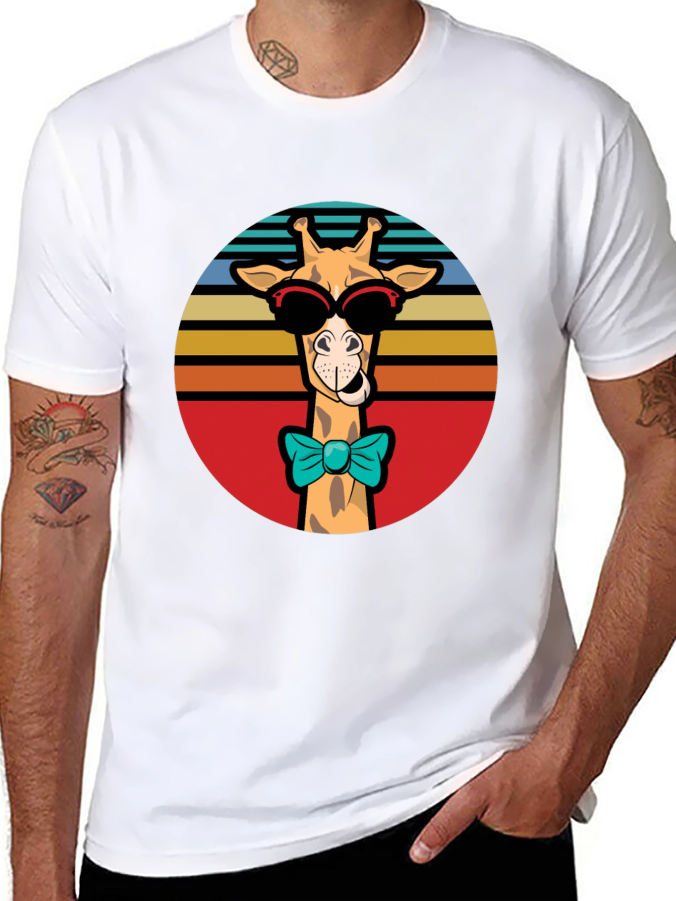 Cool Giraffe T-Shirt - Retro Style