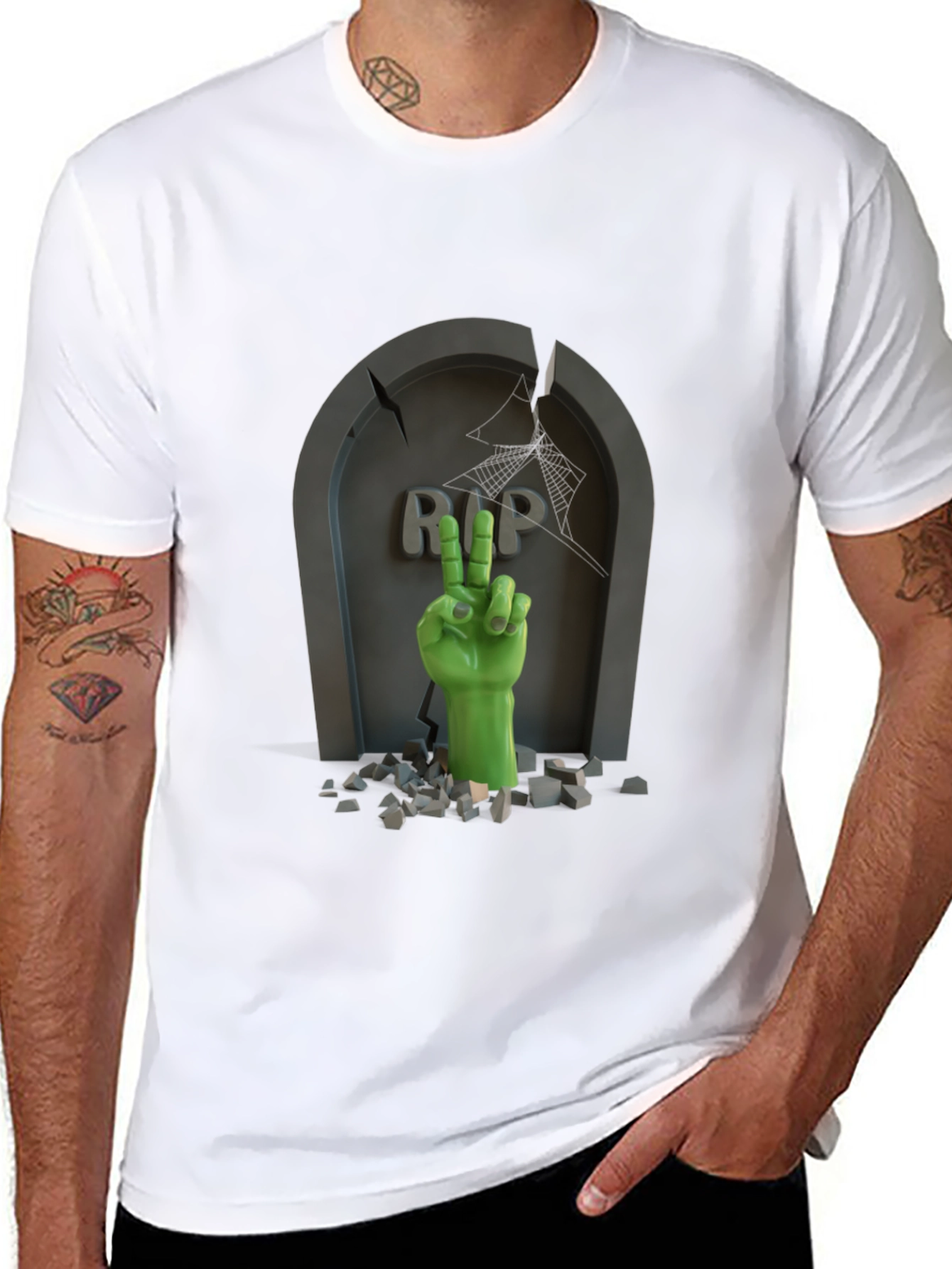 Zombie Hand RIP Tombstone T-Shirt