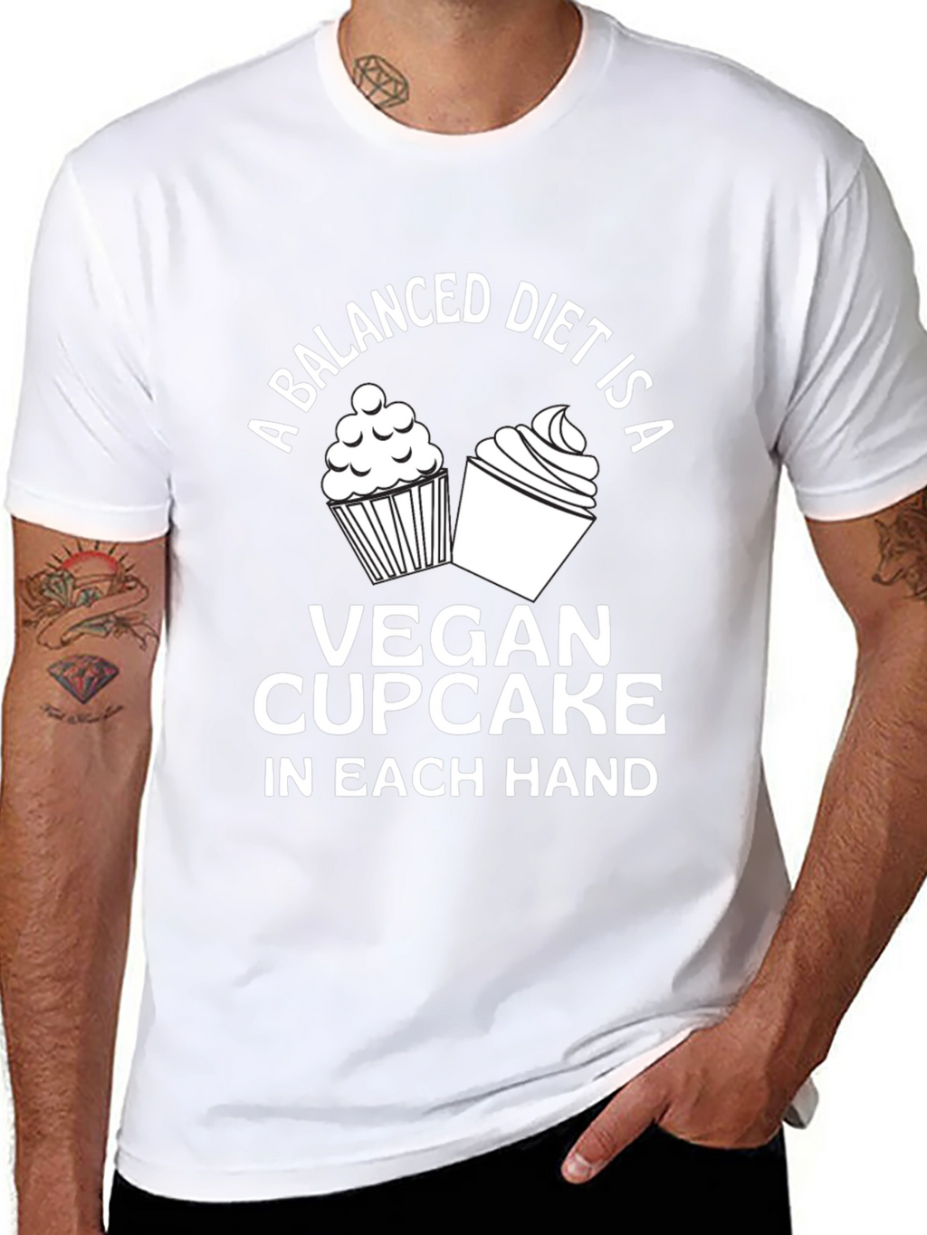 Vegan Cupcake T-Shirt - Balanced Diet Design