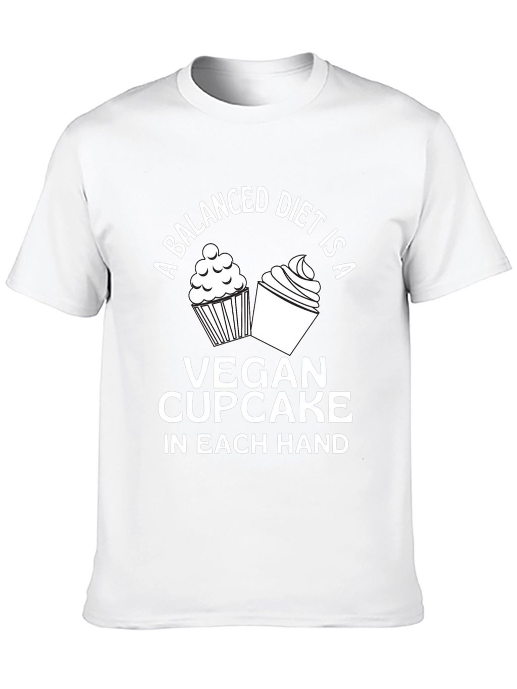 Vegan Cupcake T-Shirt - Balanced Diet Design