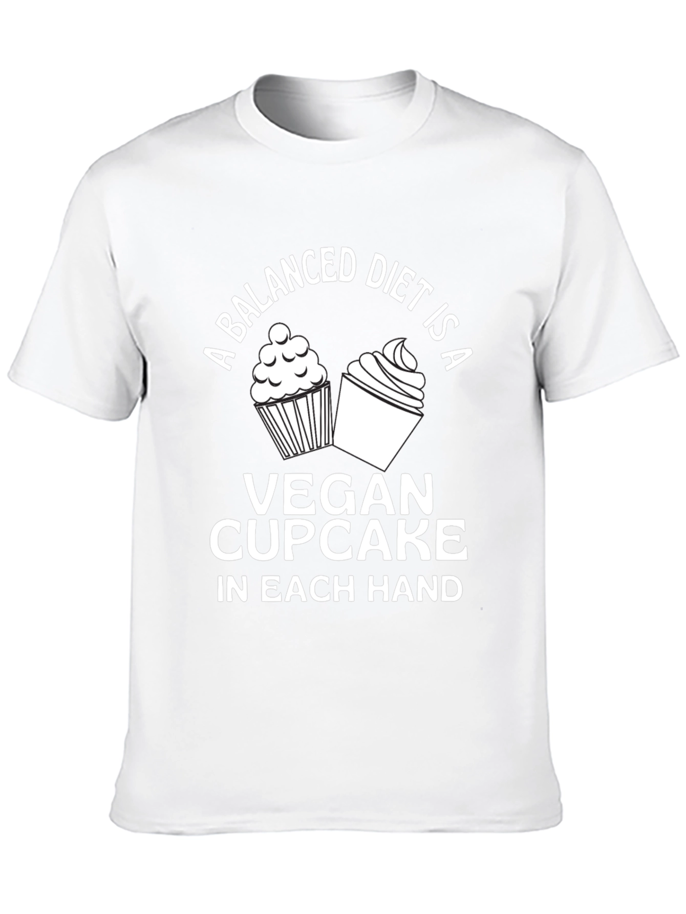 Vegan Cupcake T-Shirt - Balanced Diet Design