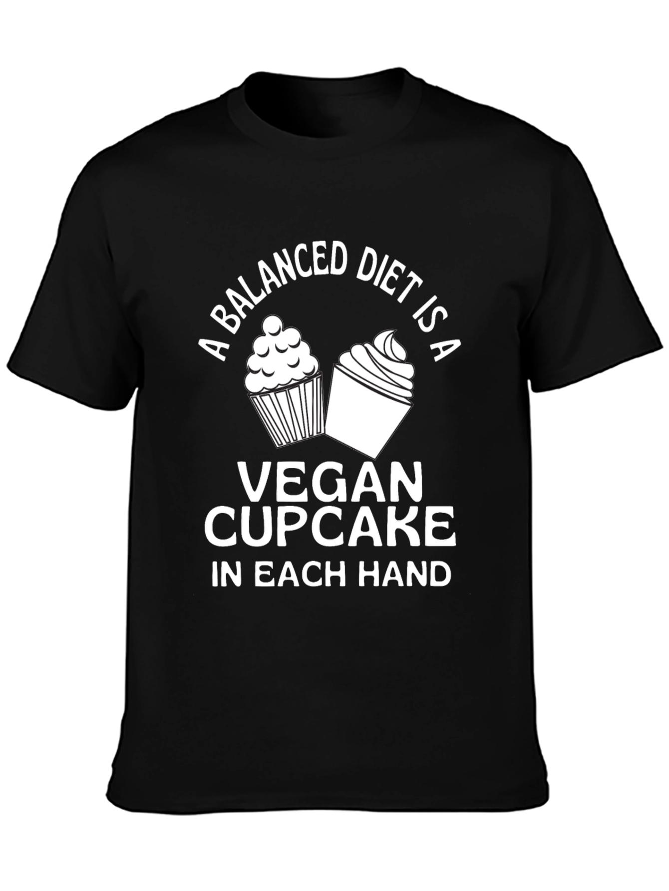 Vegan Cupcake T-Shirt - Balanced Diet Design