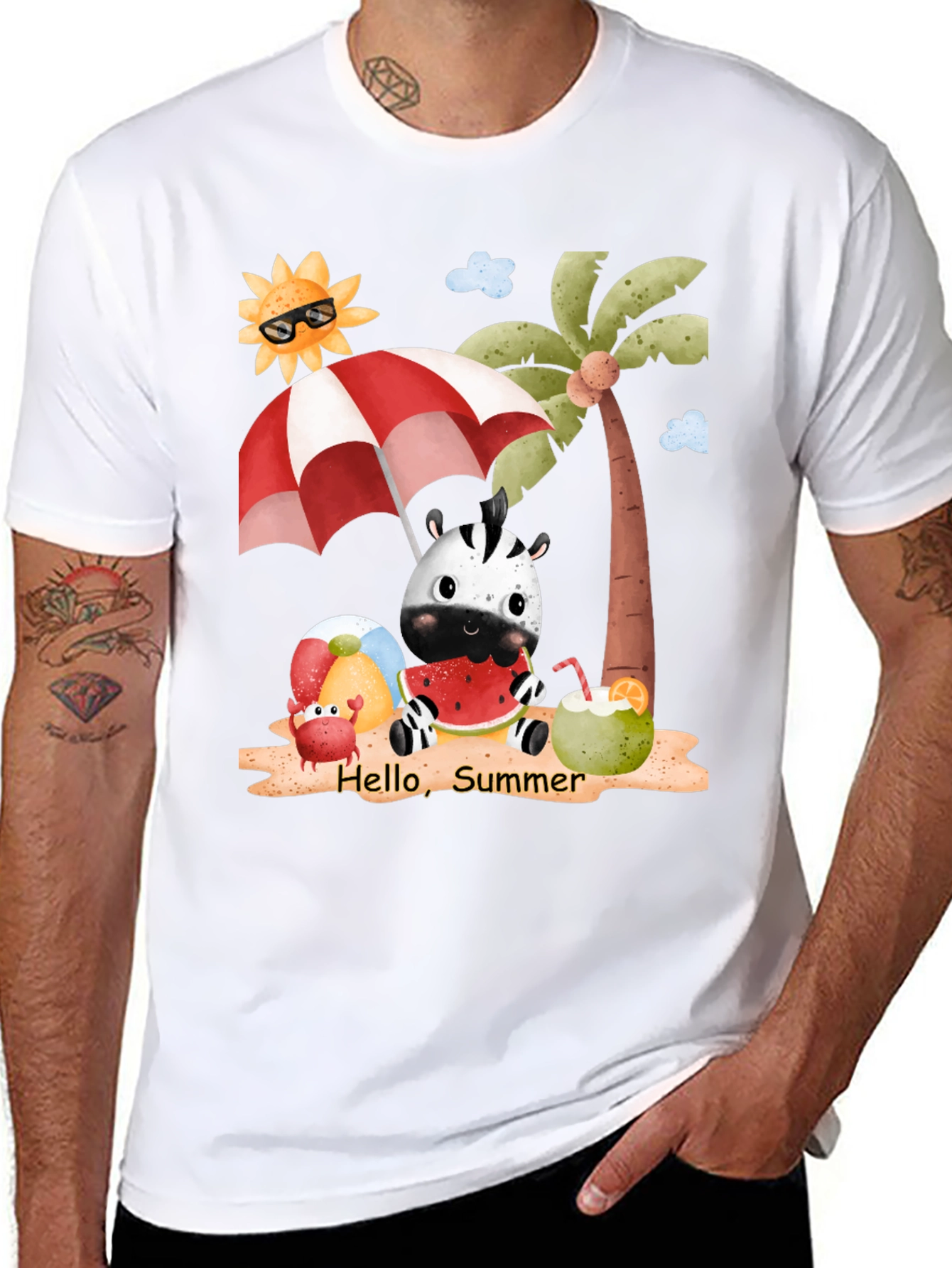 Summer Fun T-Shirt: Zebra Beach and Sunshine!