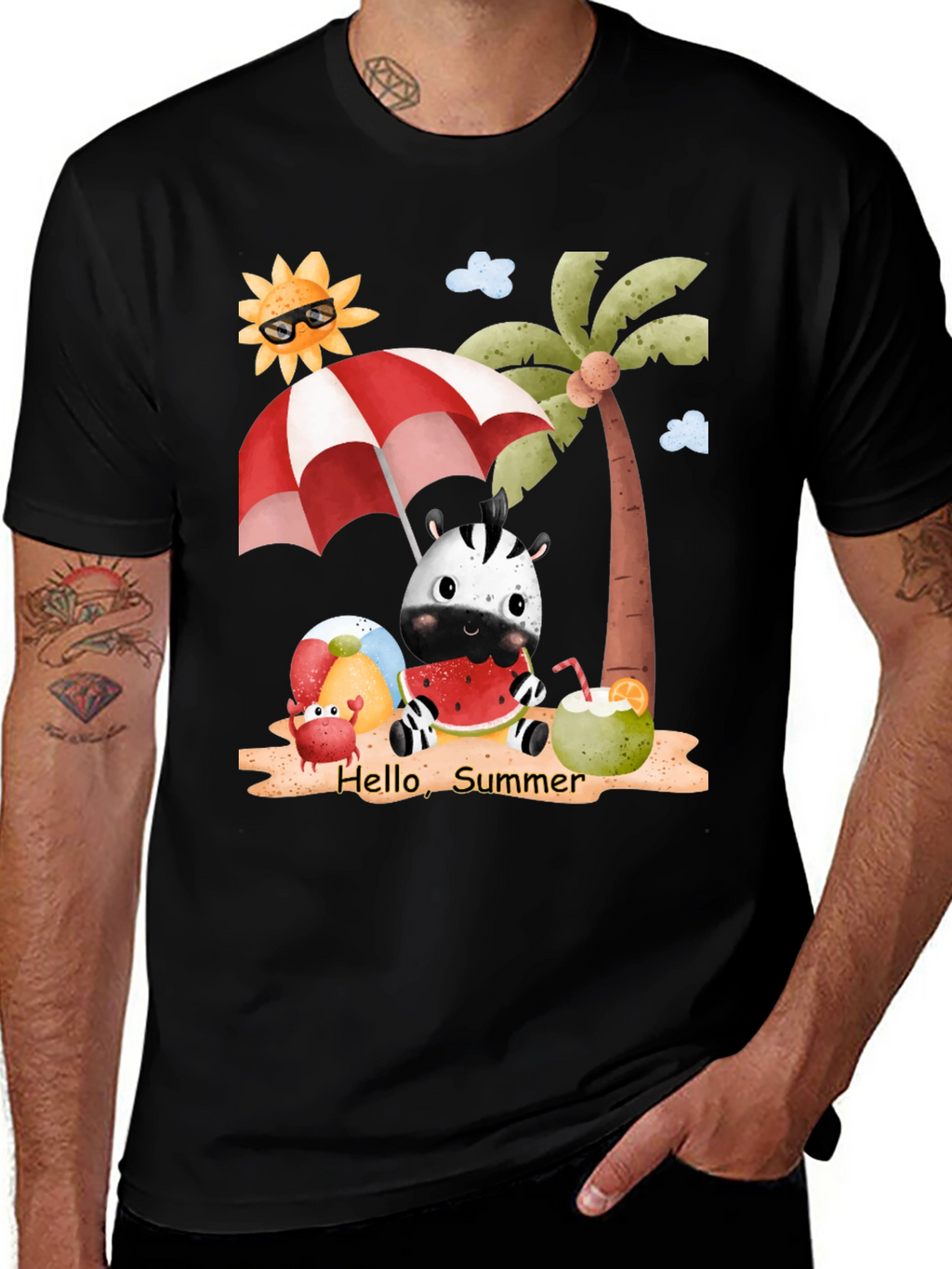 Summer Fun T-Shirt: Zebra Beach and Sunshine!