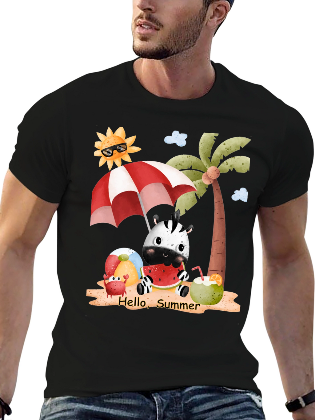Summer Fun T-Shirt: Zebra Beach and Sunshine!