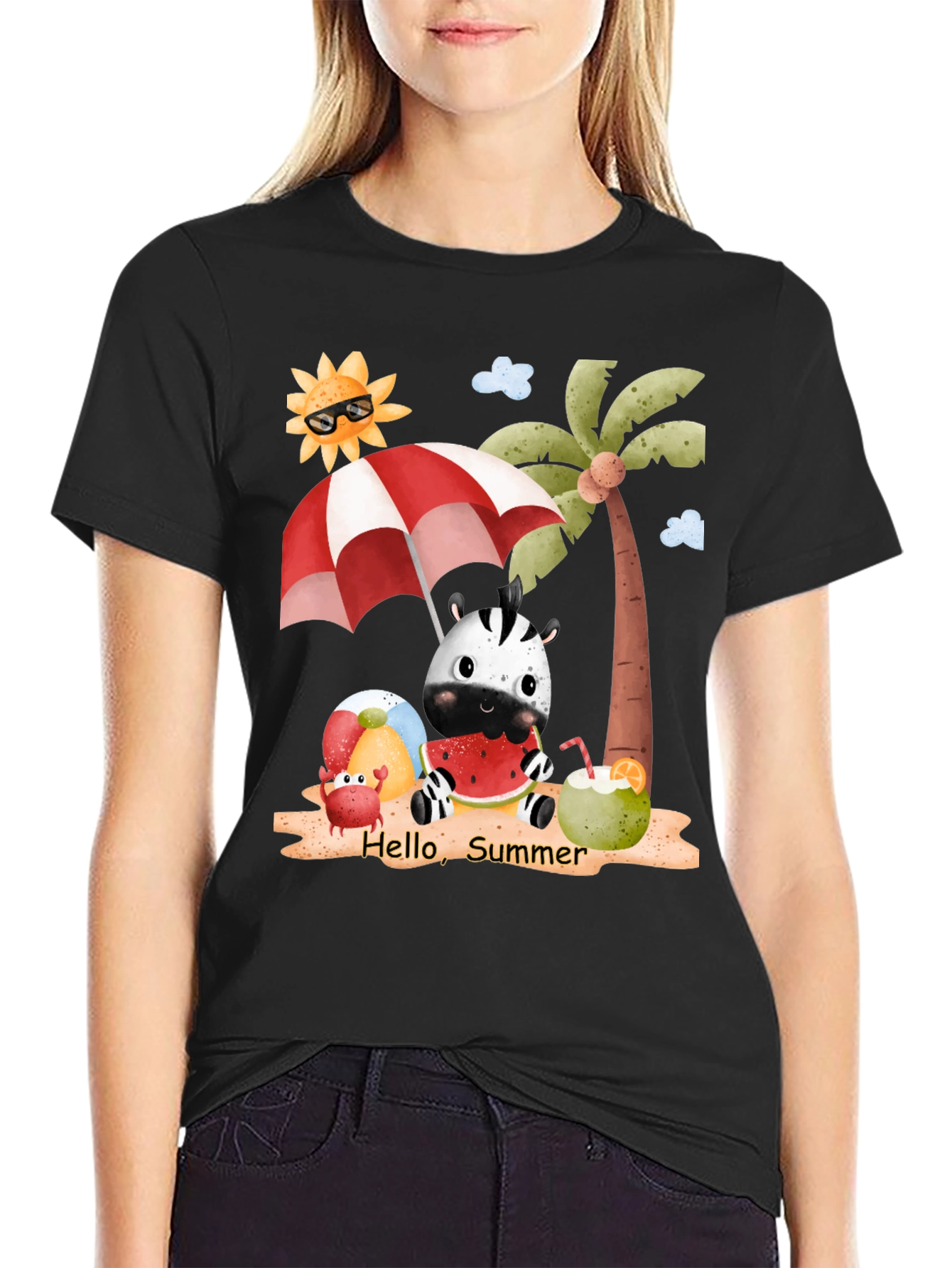 Summer Fun T-Shirt: Zebra Beach and Sunshine!