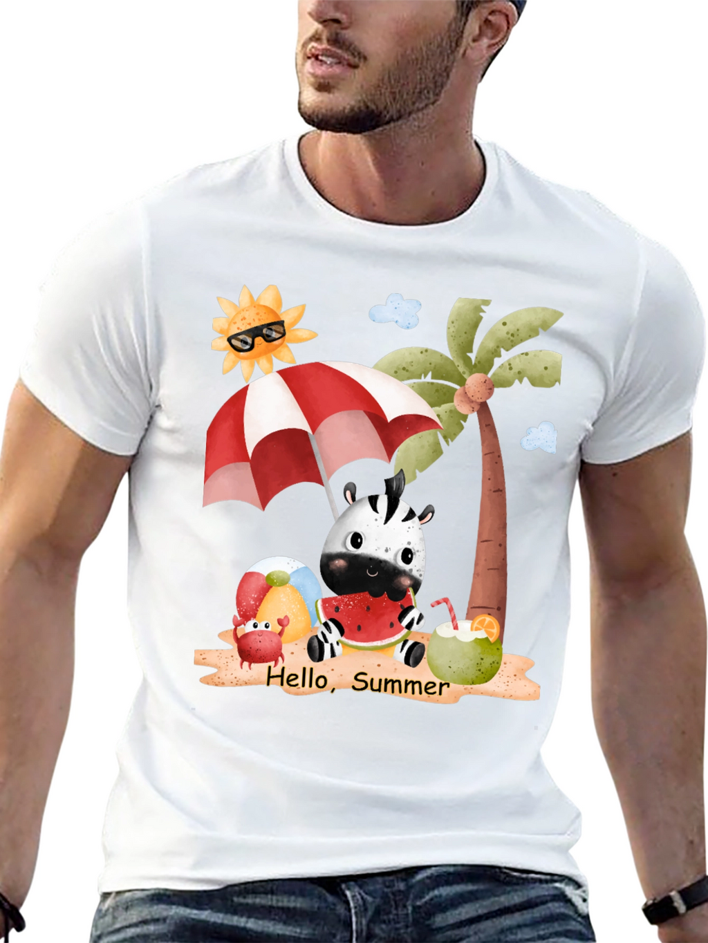 Summer Fun T-Shirt: Zebra Beach and Sunshine!