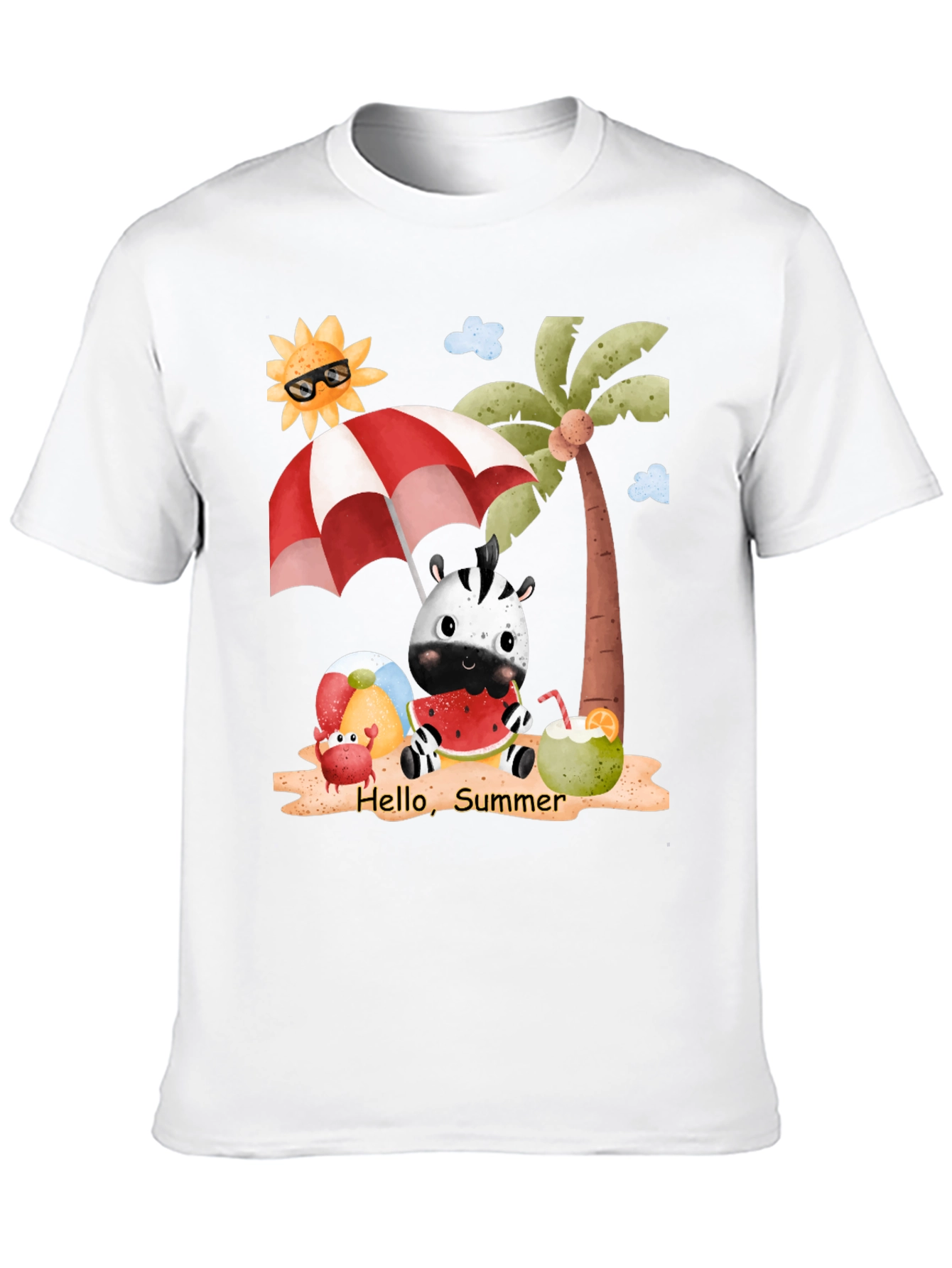 Summer Fun T-Shirt: Zebra Beach and Sunshine!