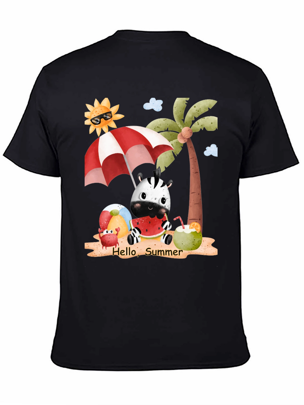 Summer Fun T-Shirt: Zebra Beach and Sunshine!