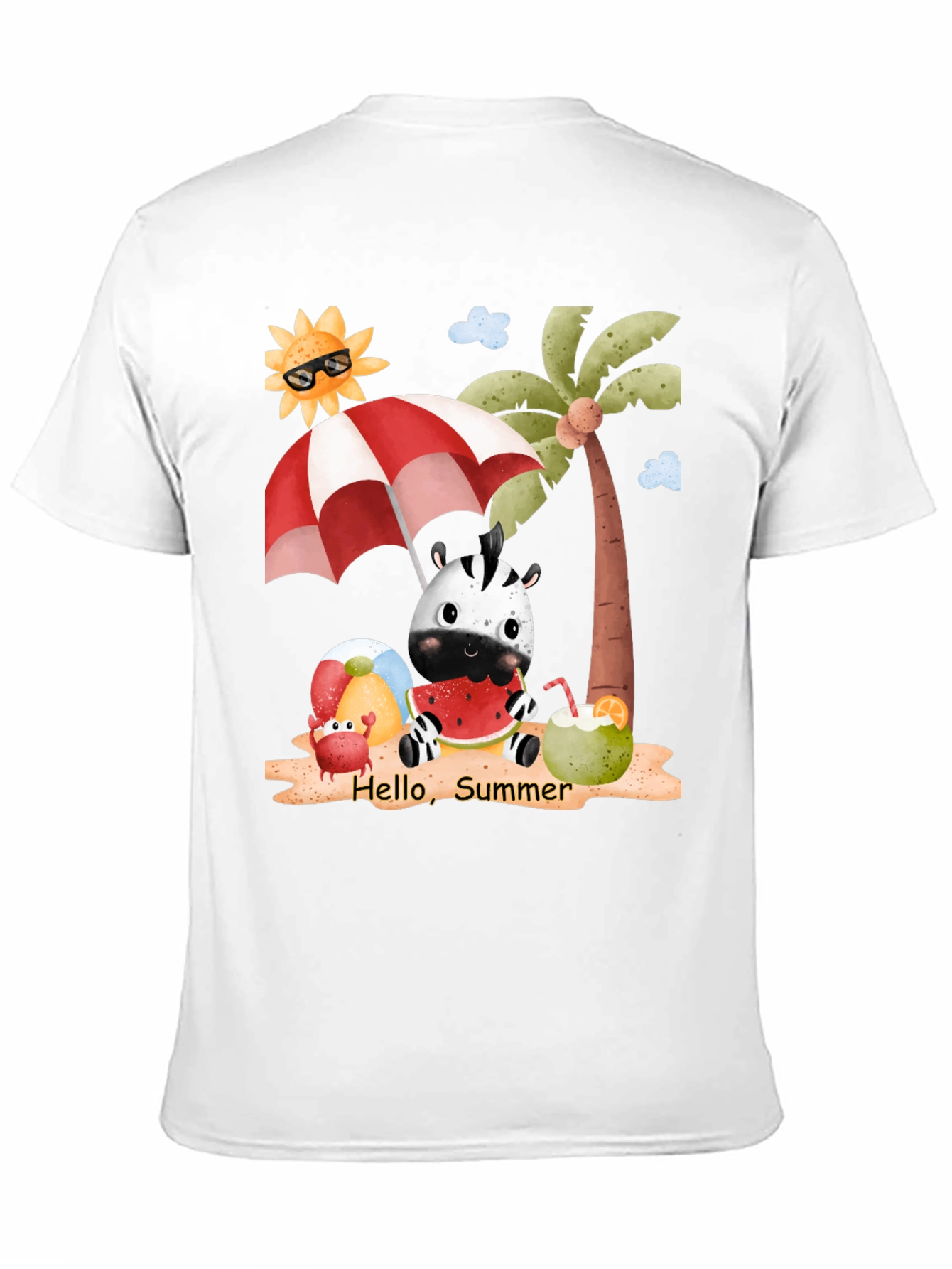 Summer Fun T-Shirt: Zebra Beach and Sunshine!