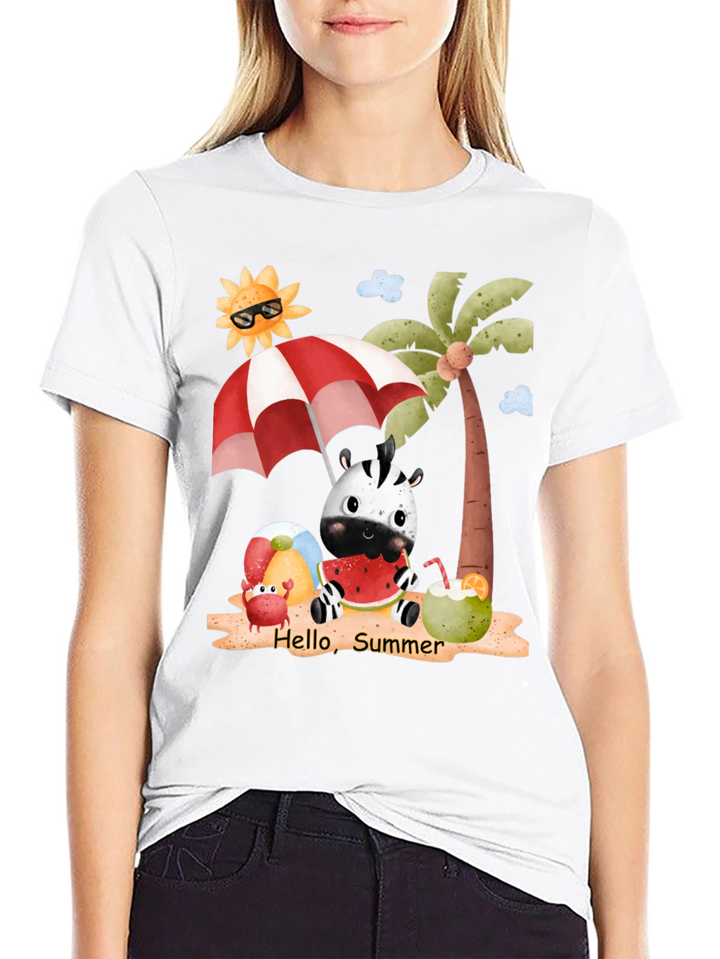 Summer Fun T-Shirt: Zebra Beach and Sunshine!