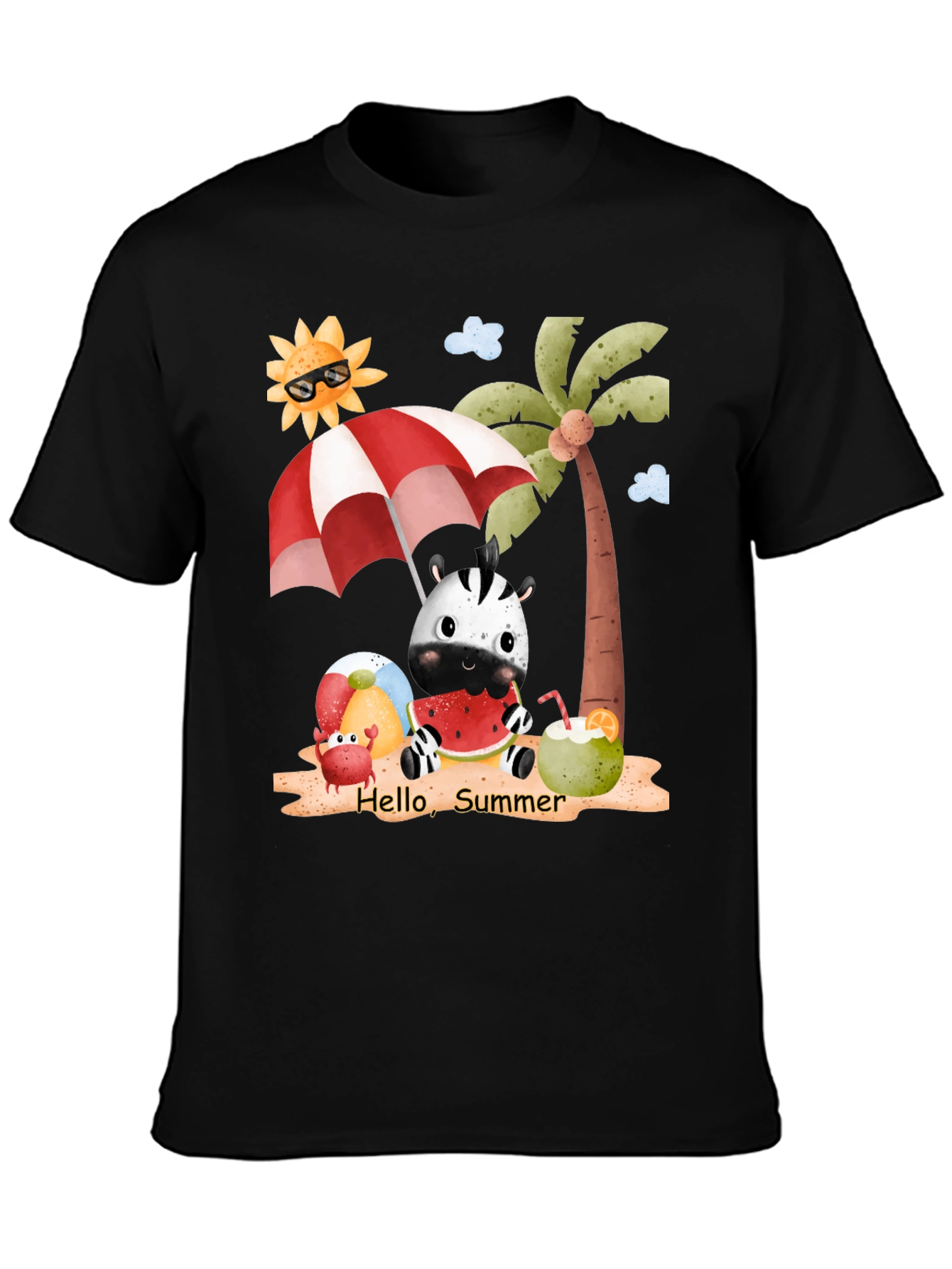 Summer Fun T-Shirt: Zebra Beach and Sunshine!