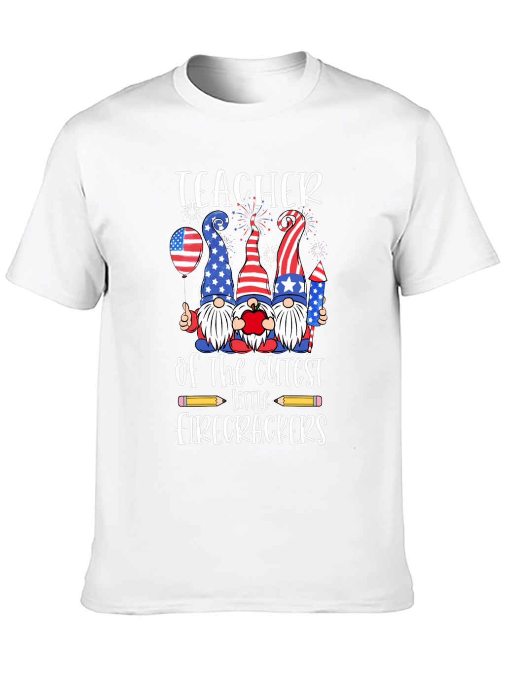 Patriotic Teacher Firecrackers Graphic Tee