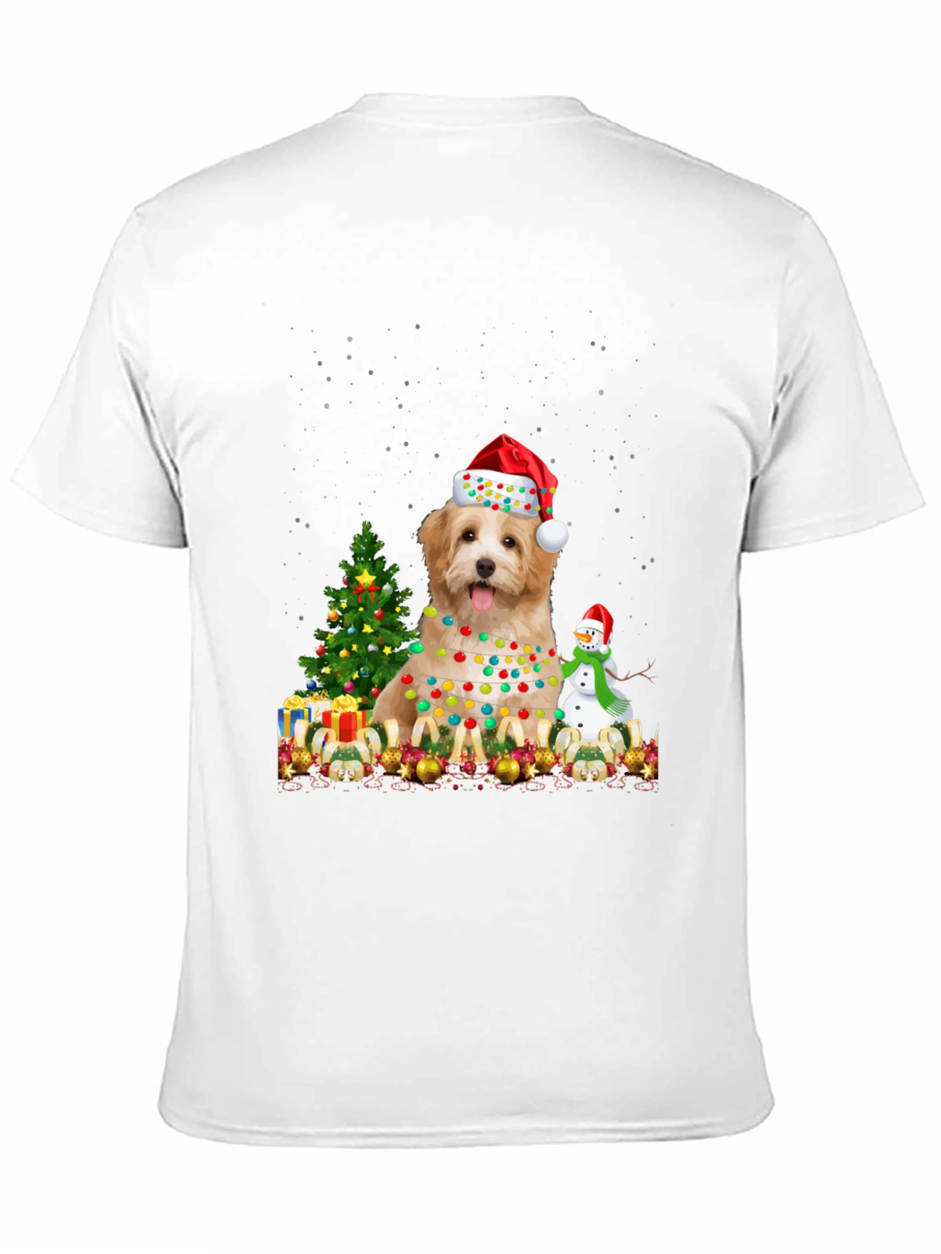 Christmas Dog T-Shirt - Santa Hat & Lights