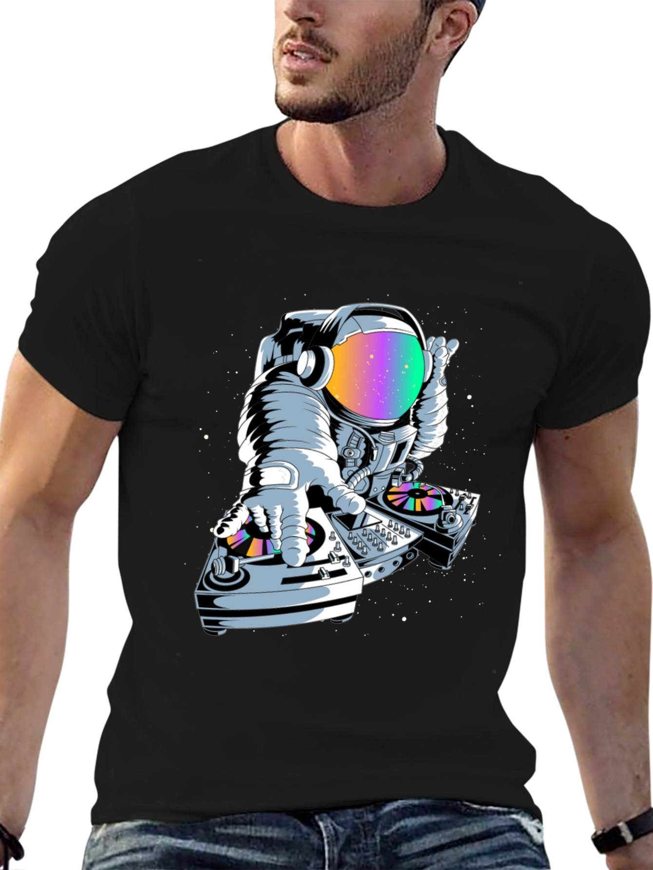 Astronaut DJ Graphic Tee - Space Music Lover
