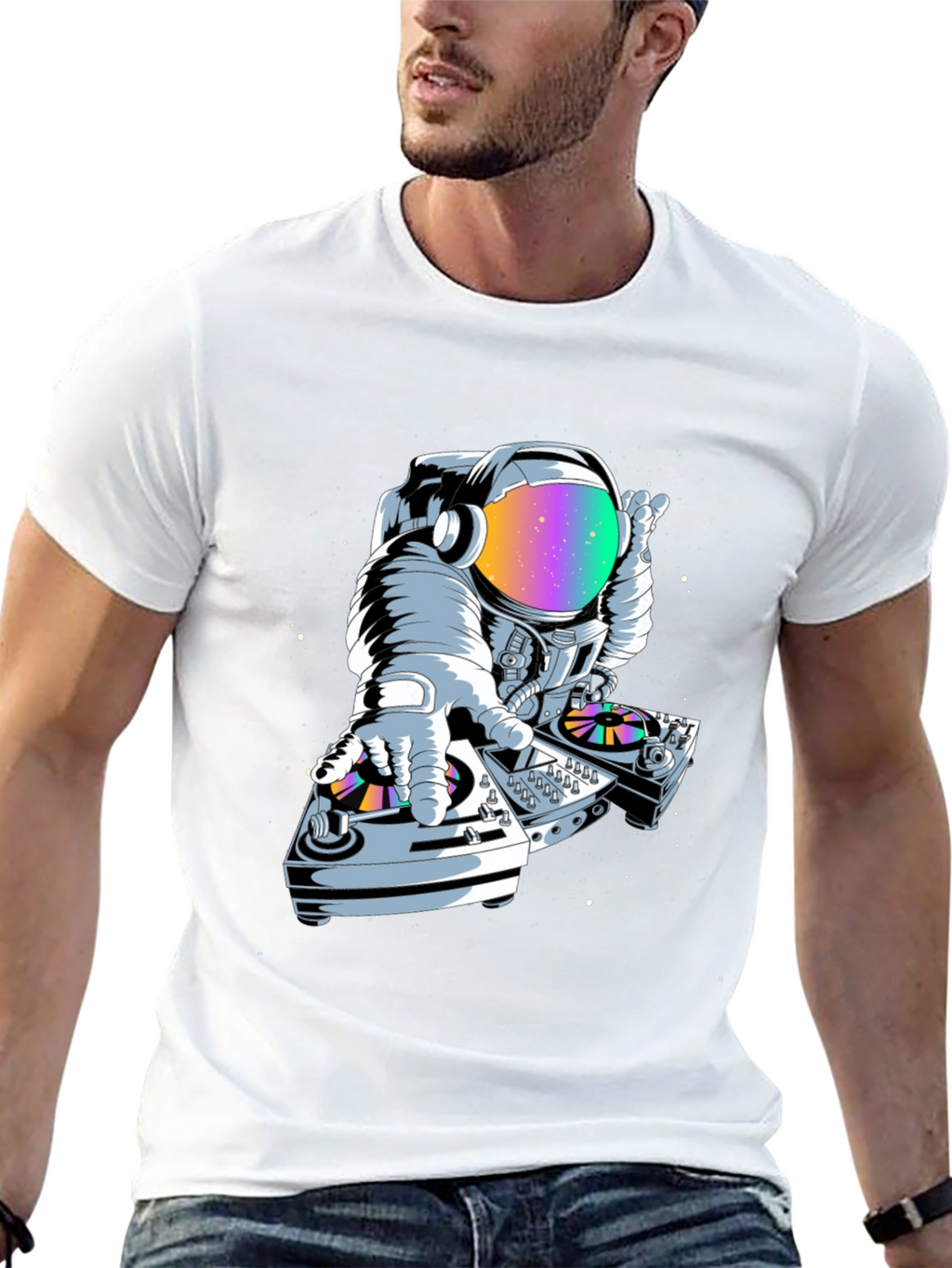 Astronaut DJ Graphic Tee - Space Music Lover