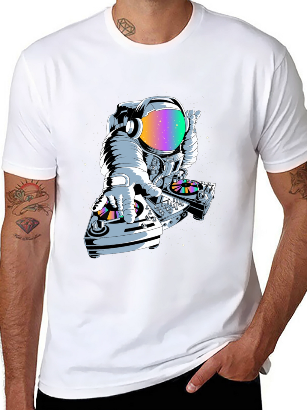 Astronaut DJ Graphic Tee - Space Music Lover