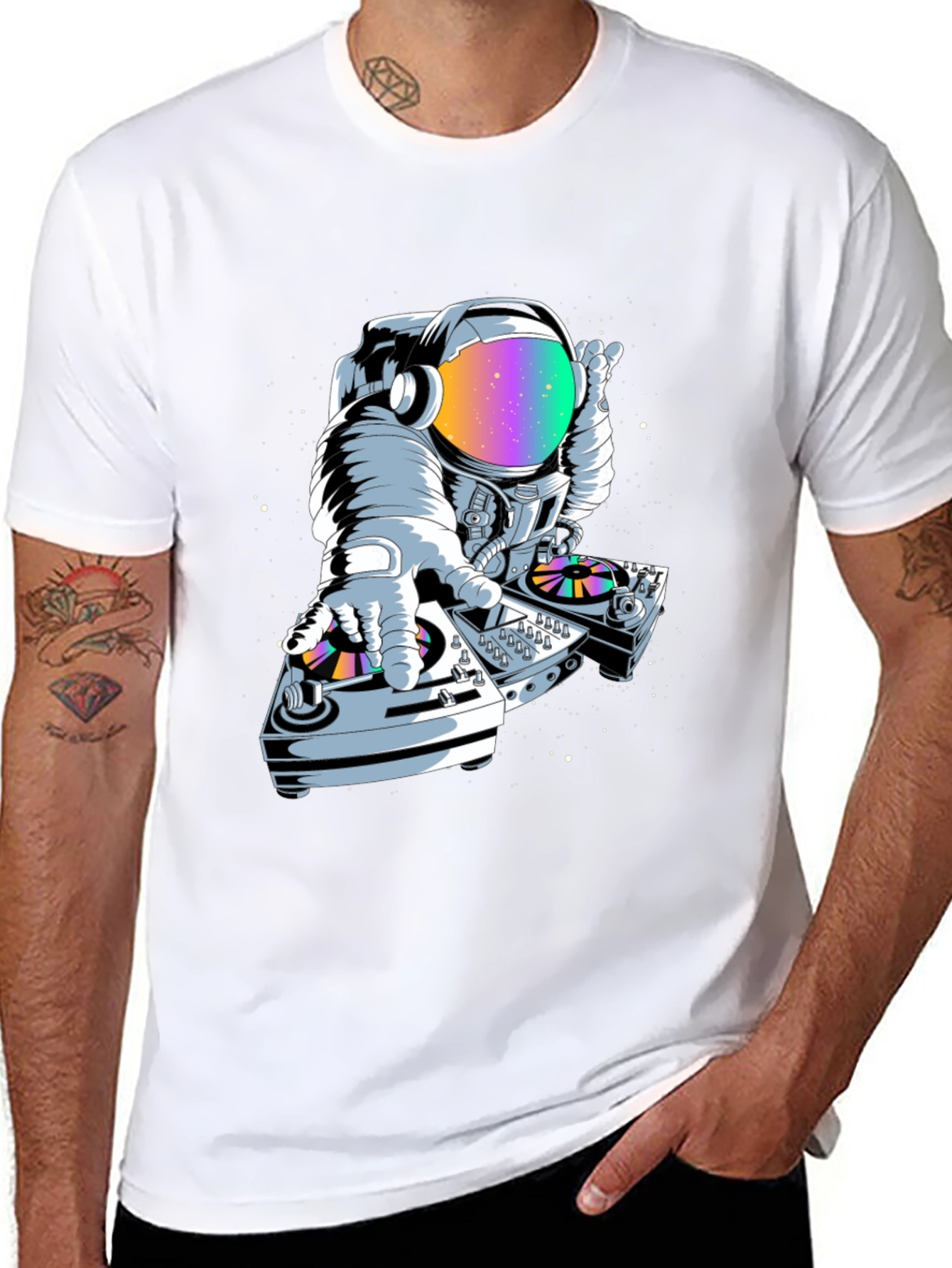 Astronaut DJ Graphic Tee - Space Music Lover