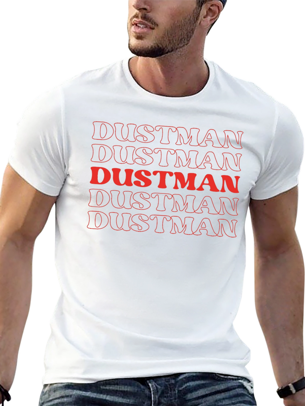 Dustman Retro Graphic Print Crew Neck Tee