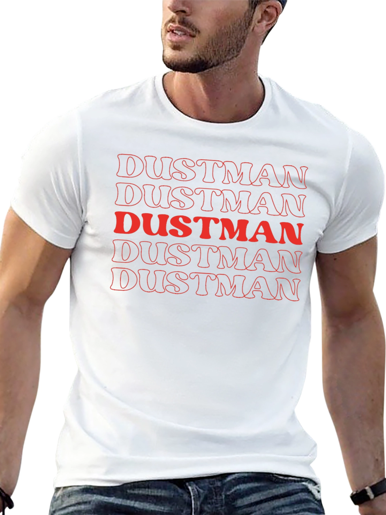 Dustman Retro Graphic Print Crew Neck Tee
