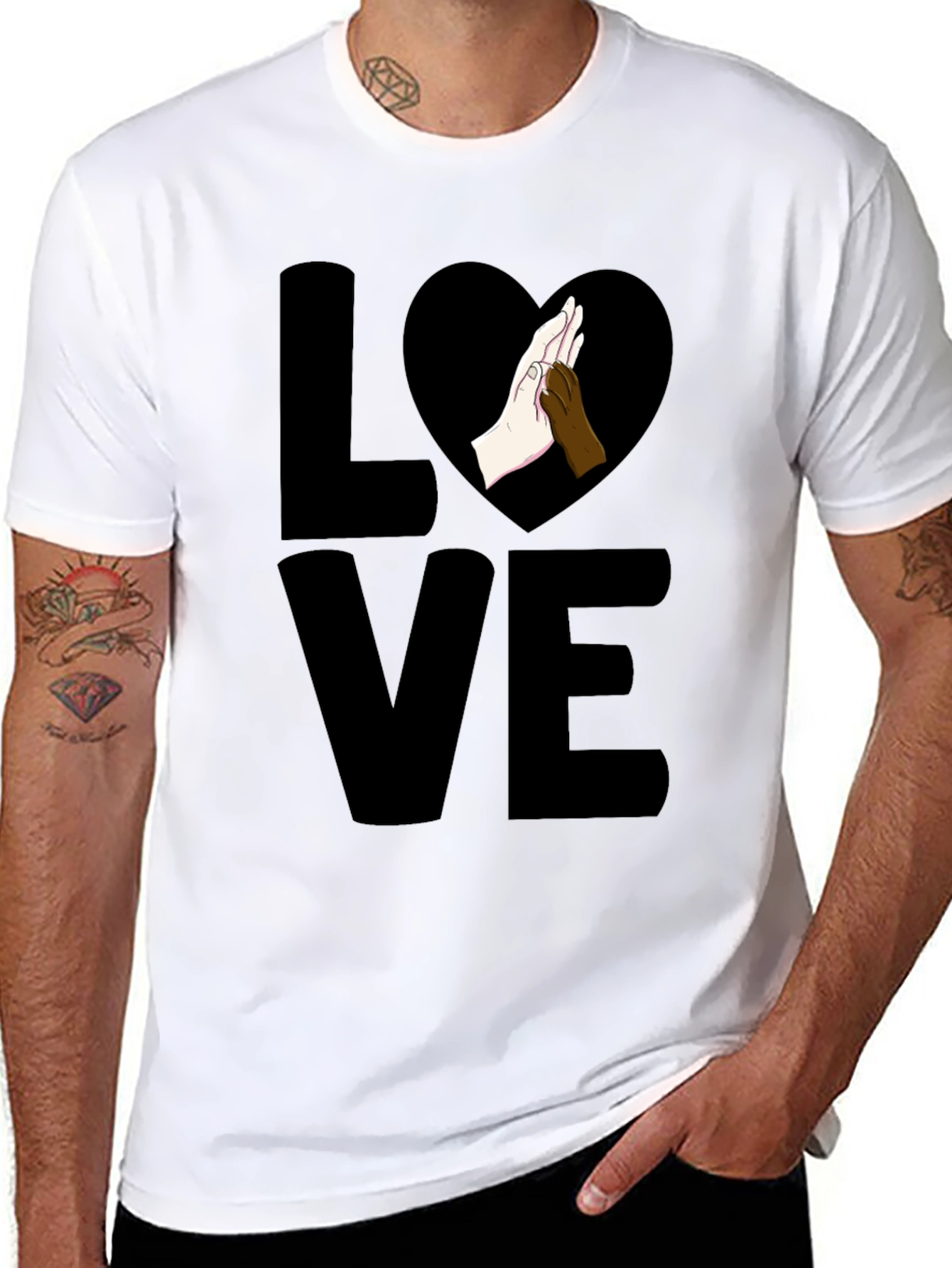 Dog Lover T-Shirt - Paw Heart Love Design